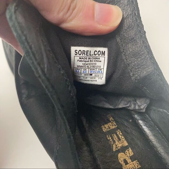 Sorel Lolla Cut Out Ankle Boots Black Leather waterproof 6.5 - Picture 5 of 6